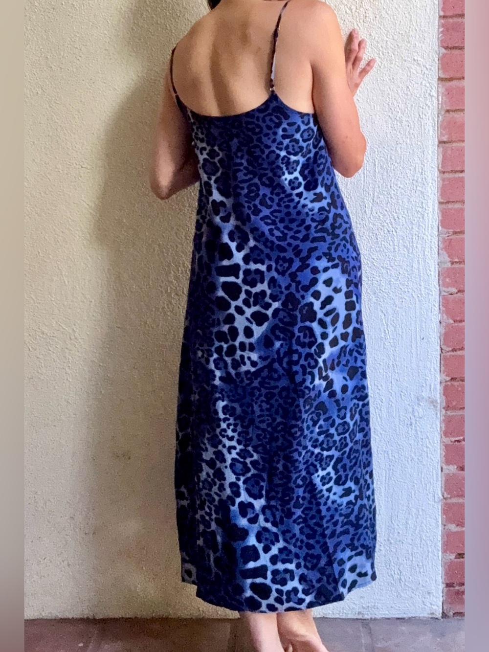 Nightcap Blue Leopard Slip Dress